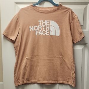 The North Face Light Peach Tee with White Logo